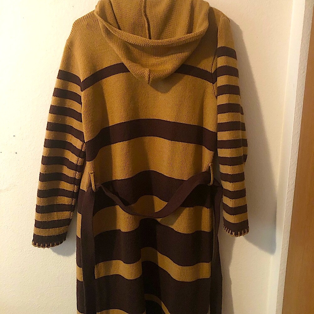 525 america sweater duster -w/belt & hood-- SZ MEDIUM